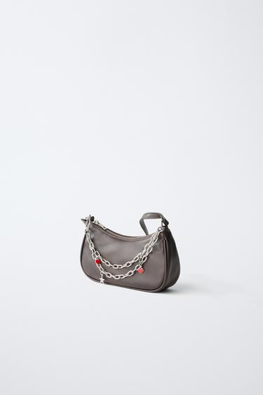 CHAIN SHOULDER BAG — Brown 2