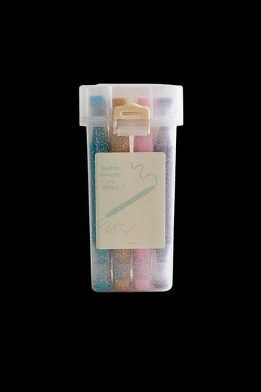 Zara CHILDREN'S GLITTER MARKERS (SET OF 12) - Multicolored - Image 0