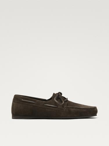 Zara Soft split leather deck shoes - Brown