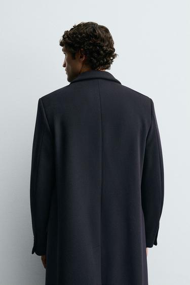 MANTEAU CROISÉ EN MÉLANGE DE LAINE MANTECO ® - Bleu marine de Zara - Image 2