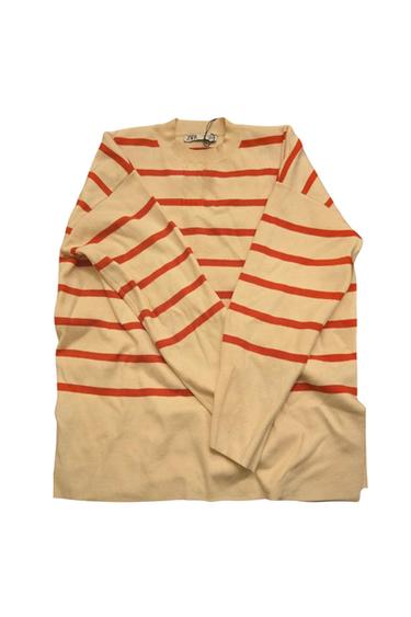 STRIPED SWEATER WITH AROUND NECK