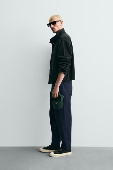 WASHED CARROT FIT TROUSERS - Navy blue by Zara - Image 3