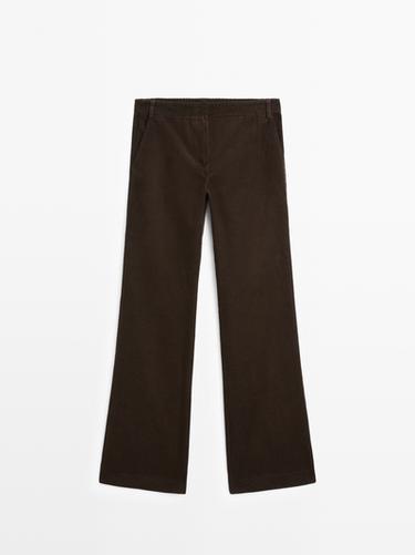 Zara Flared corduroy trousers - Chocolate