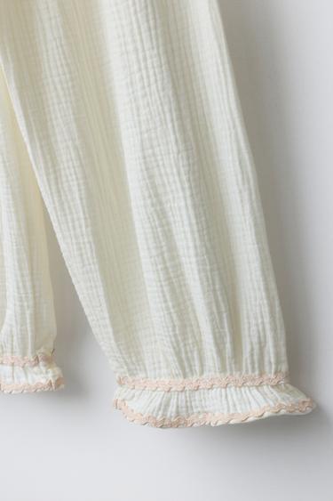 2-6 ANS/ PYJAMA TEXTURE ONDULÉE CONTRASTE - Écru de Zara - Image 7