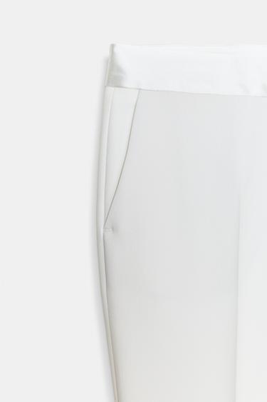 PANTALON DE SMOKING - Blanc cassé de Zara - Image 7
