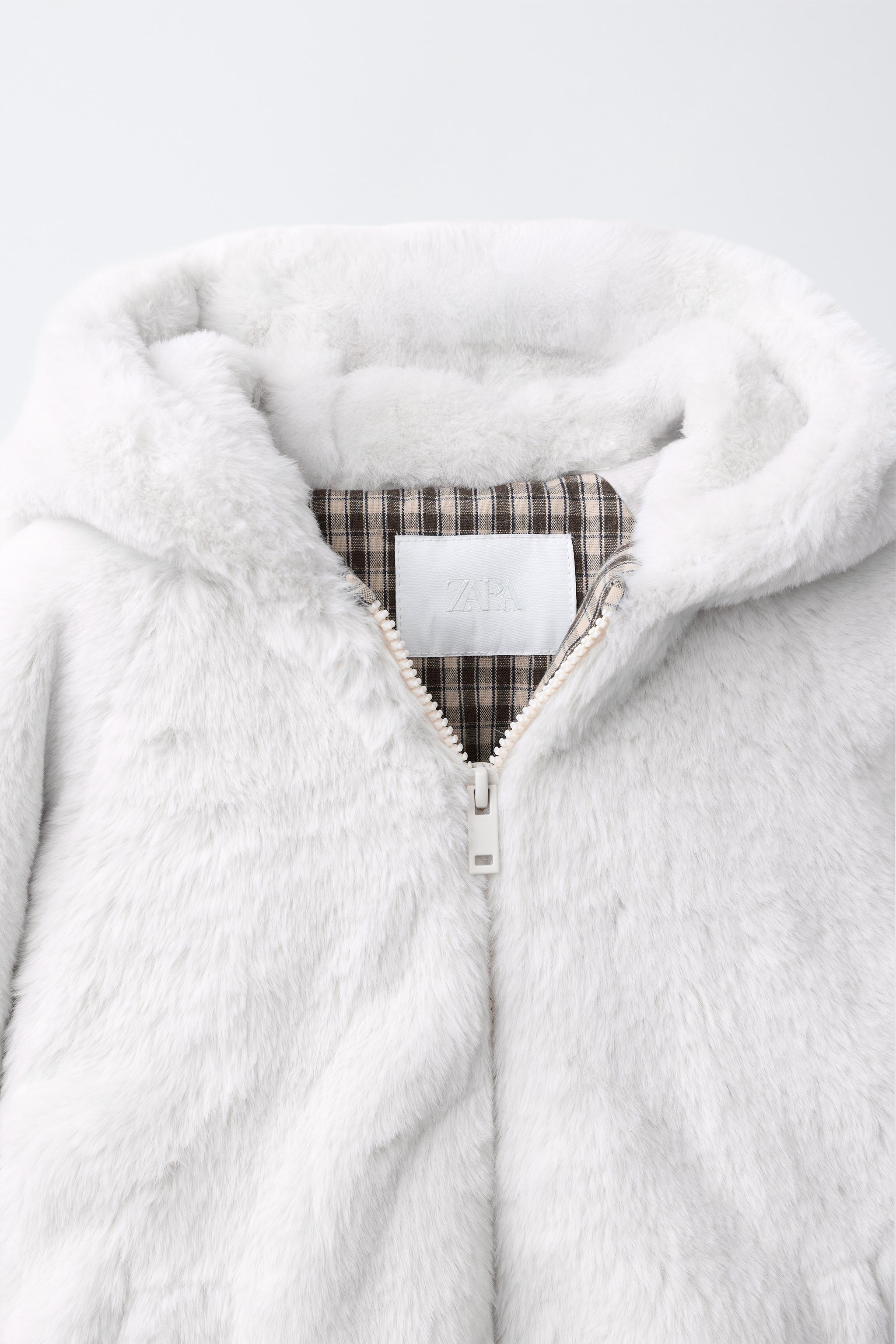 フェイクファー フード ジャケット - エクリュ | ZARA Japan / 日本