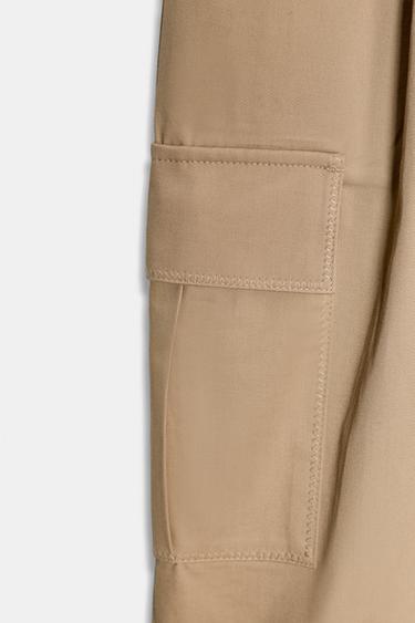 PAPERBAG CARGO TROUSERS - Light camel by Zara - Image 8