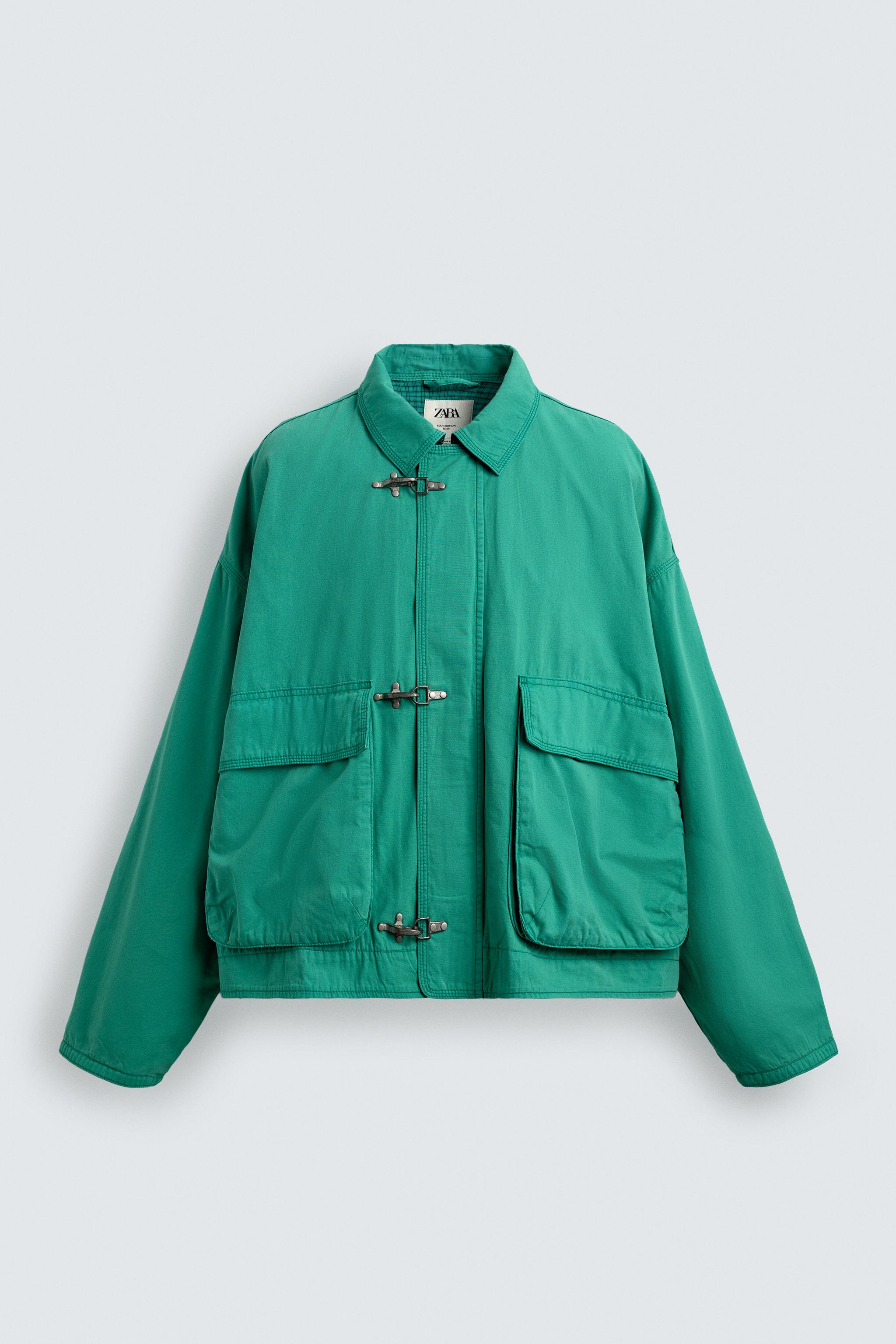 LIMITED EDITION BOXY FIT FIREMAN CLASP JACKET - Sea green | ZARA