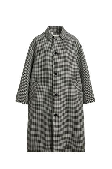 LIMITED EDITION CHECK TEXTURED COAT - Black / White by Zara