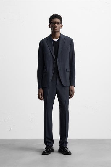Zara PINSTRIPE SUIT - Bottle green