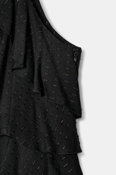 METALLIC THREAD HALTER DRESS - Black by Zara - Image 8