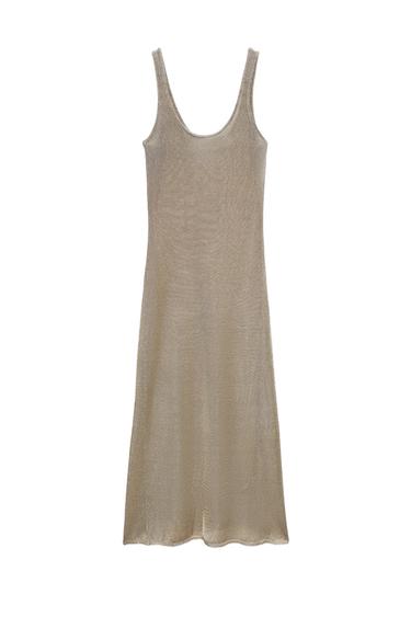 METALLIC THREAD KNIT DRESS