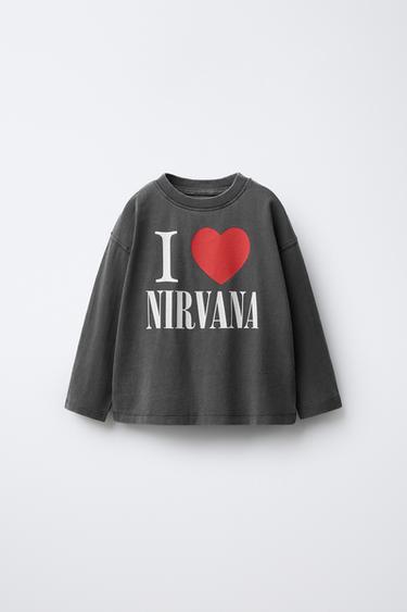 T-SHIRT TEINT EN PIÈCE NIRVANA ® - Noir de Zara - Image 0