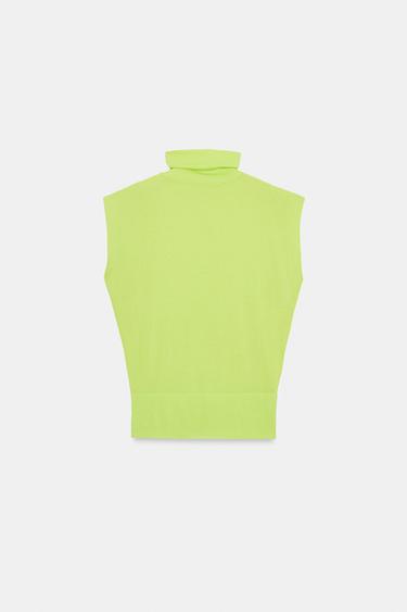 FLUID KNIT HIGH NECK TOP - Lime by Zara - Image 6