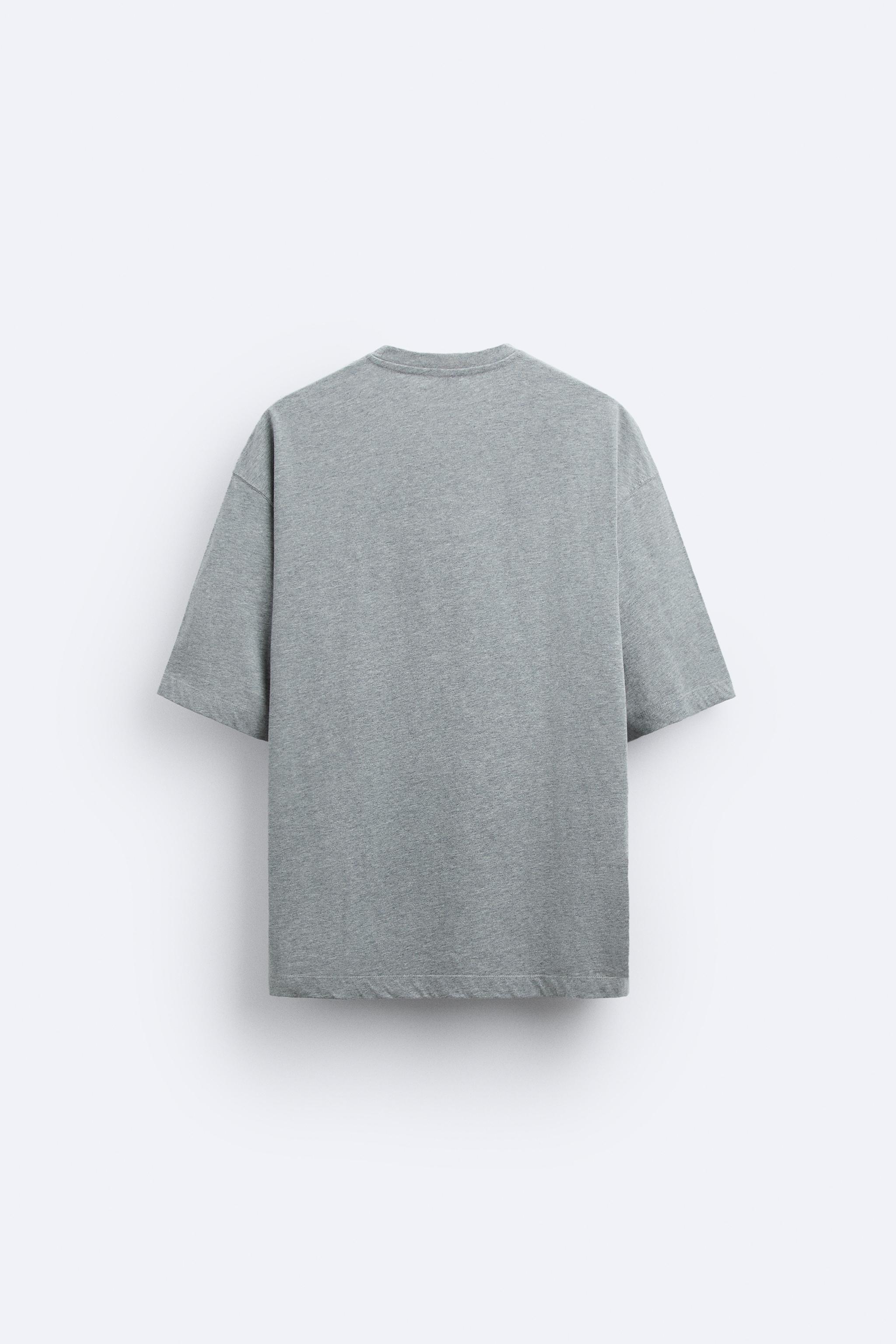 エンブロイダリーテキスト Tシャツ - グレーマール | ZARA Japan / 日本