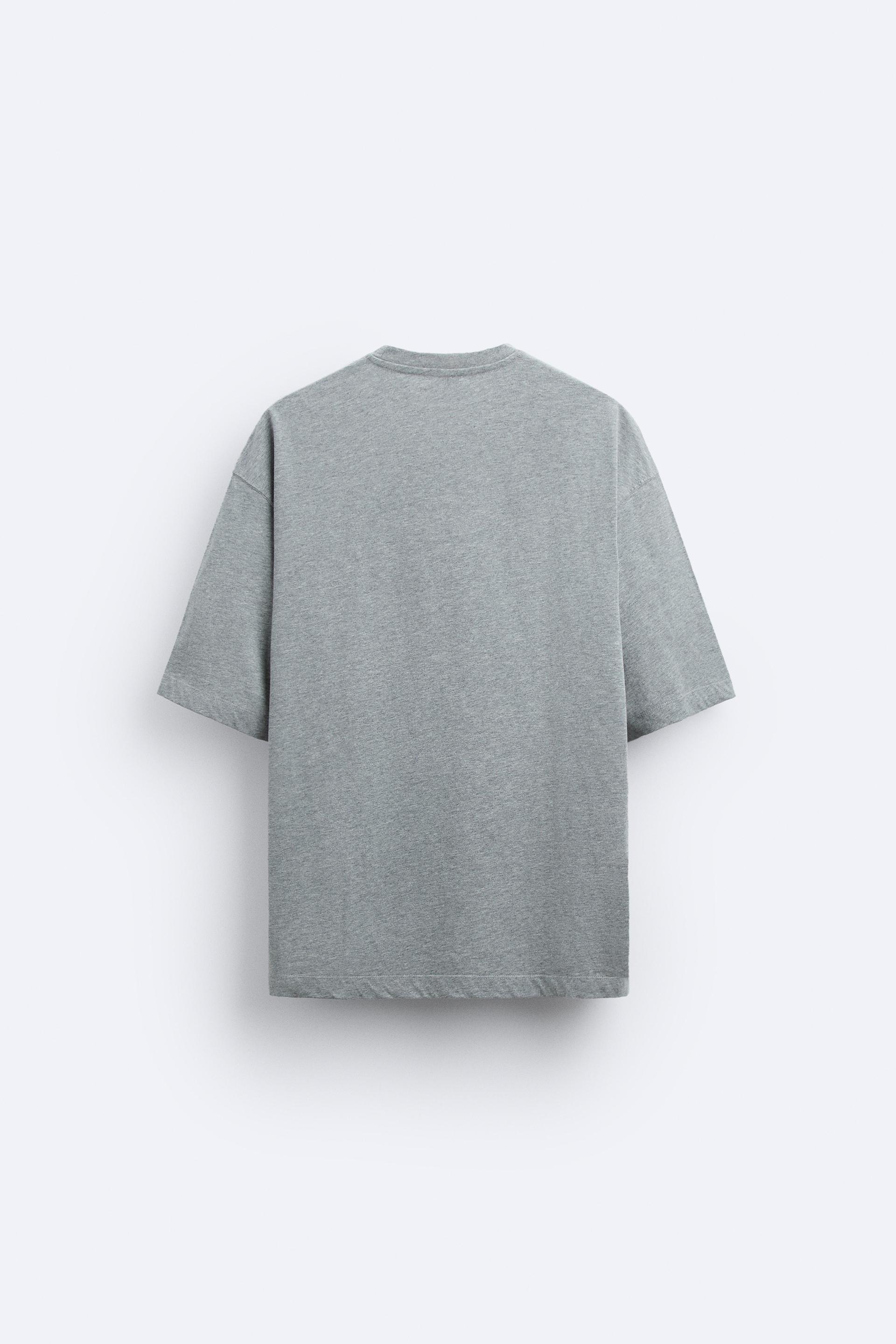 Esmara Women's T-Shirt L Grey Cotton with Elastane, Polyester Basic