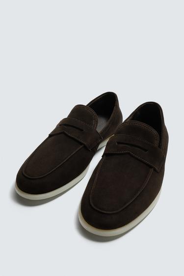 MOCASSINS CASUALS EN CUIR - Marron de Zara - Image 1