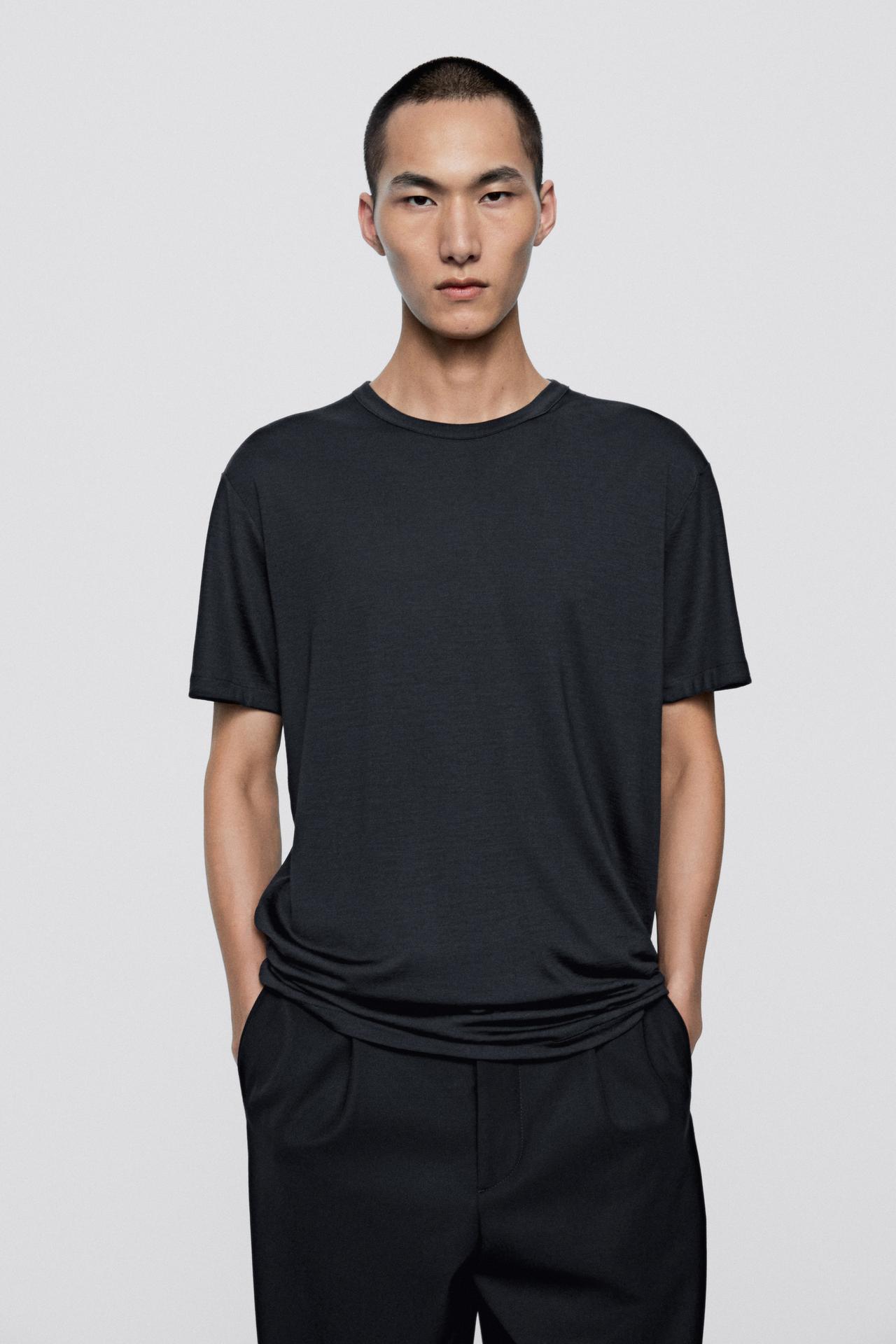 100% wool short sleeve T-shirt - LIMITED EDITION — Navy blue
