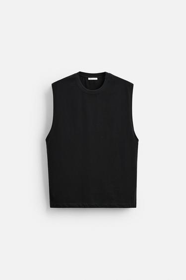 ÁO TANK TOP DÁNG RELAXED FIT - Màu đen từ Zara