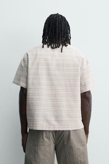 RELAXED FIT STRIPED POLO SHIRT - Lime by Zara - Image 2
