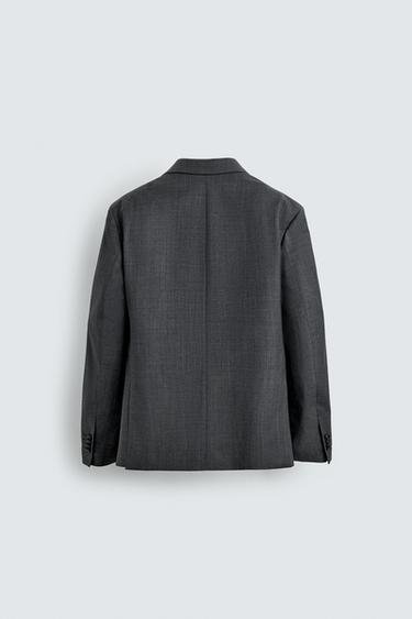 REGULAR FIT PINSTRIPE SUIT BLAZER - Grey by Zara - Image 7
