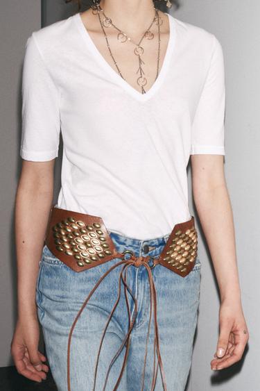 Zara V-NECK T-SHIRT - White