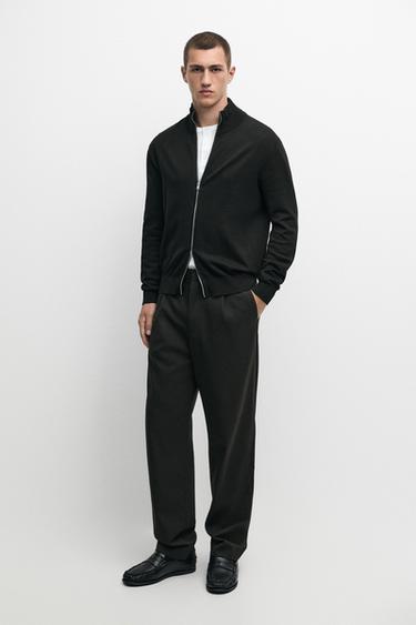 Zara 100% cotton knit cardigan - Black - Image 0