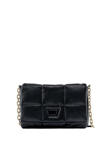 QUILTED CROSSBODY BAG WITH METAL DETAIL