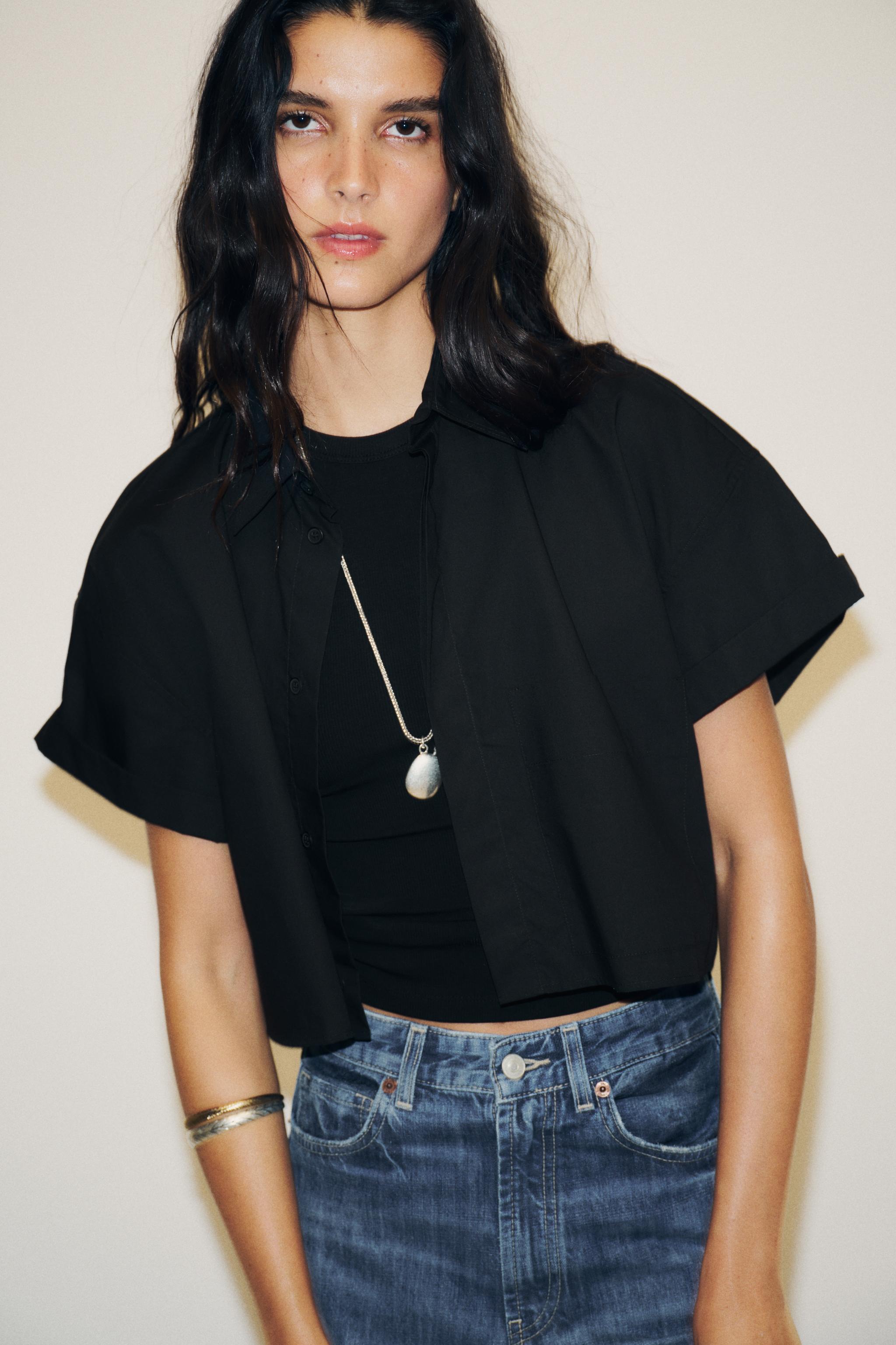 ZARA BASIC シャツ ブラウス トップス ブラック S【CT1230】 ZARA ザラ ドットブラウス シャツ 黒 ブラック シャツ S シアー