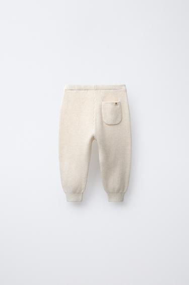 PANTALON DE JOGGING EN MAILLE - Beige clair de Zara - Image 1