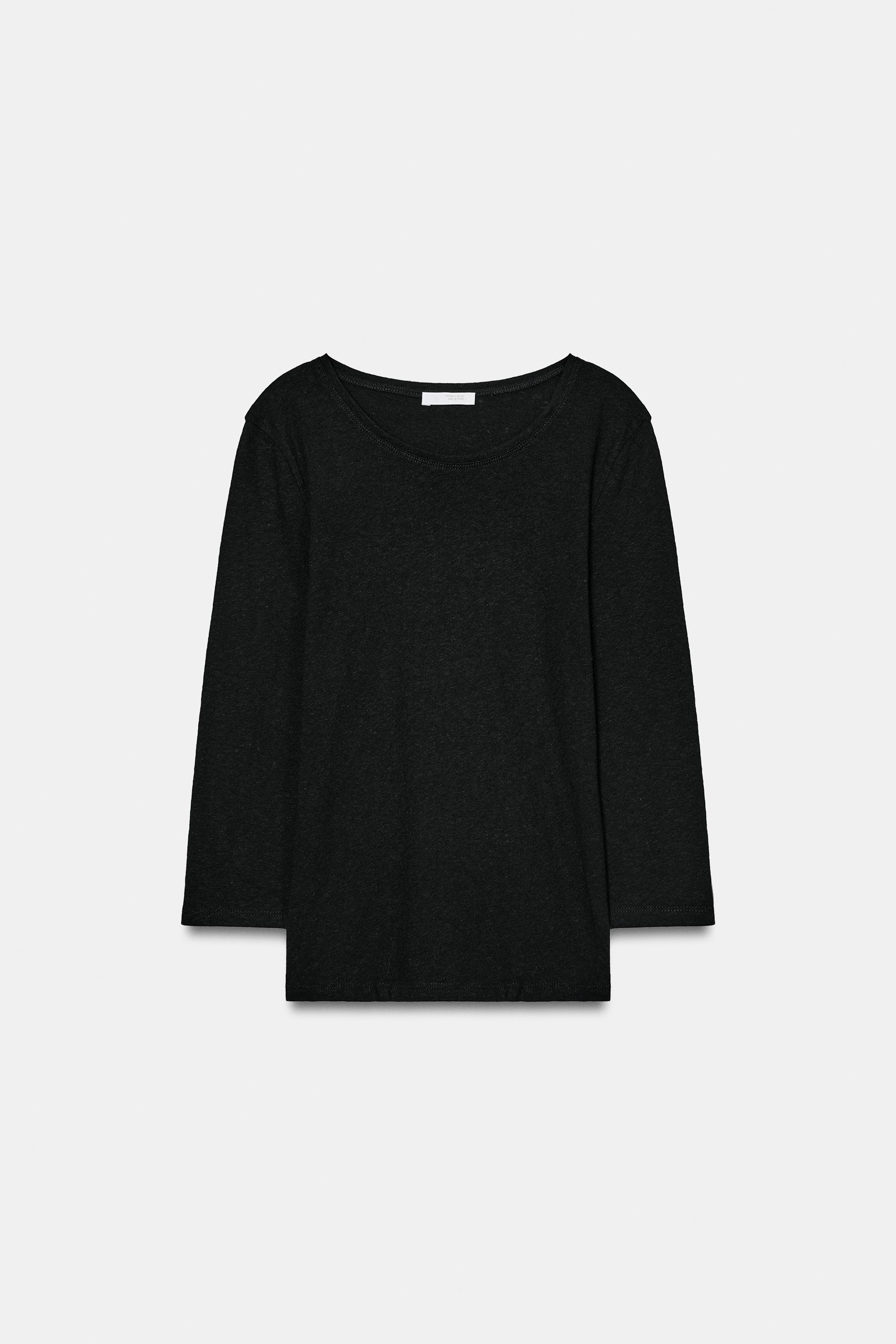 WASHED EFFECT LINEN T-SHIRT