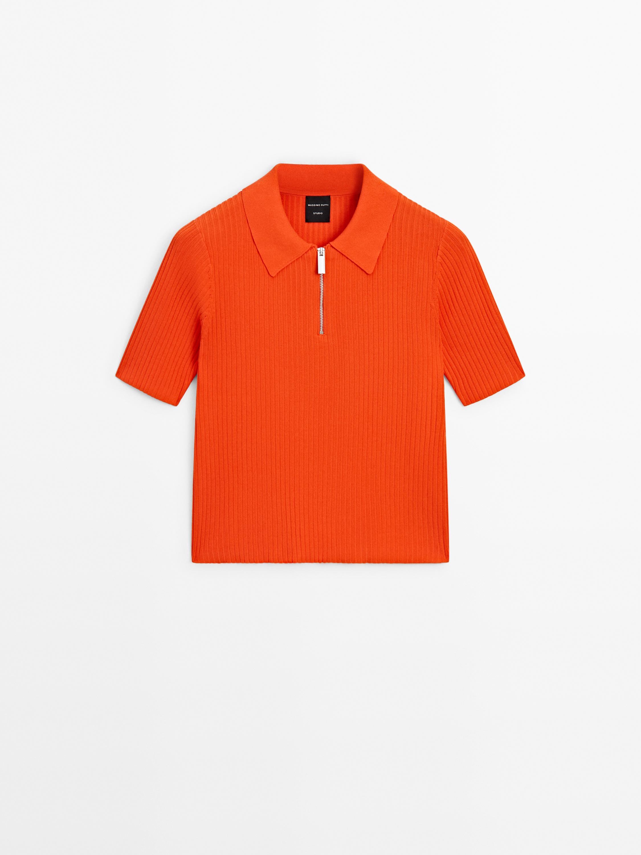 Quarter-zip knit polo shirt - Studio