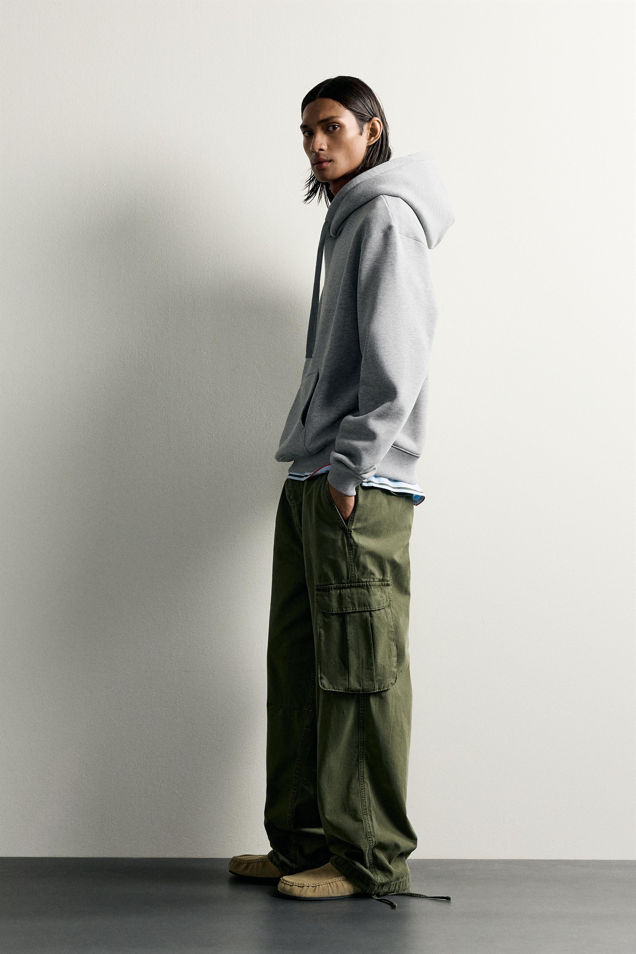 Zara BASIC RELAXED FIT KAPÜŞONLU SWEATSHIRT görsel 4