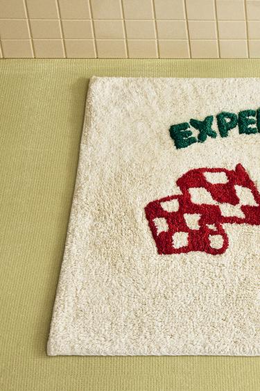 CHILDREN'S RACING BATH MAT - Light beige by Zara