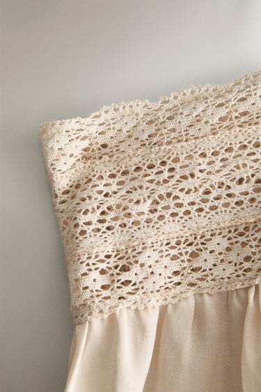 OPENWORK SATEEN NIGHTDRESS - Light beige by Zara - Image 4