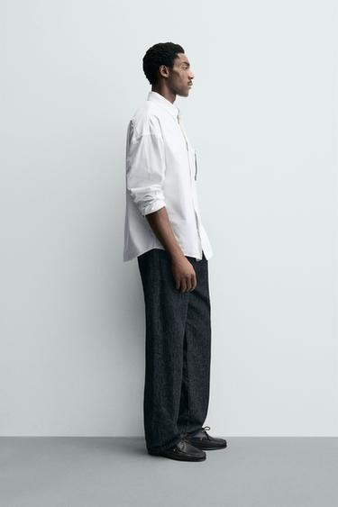 OVERSIZED FIT OXFORD SHIRT - White by Zara - Image 3