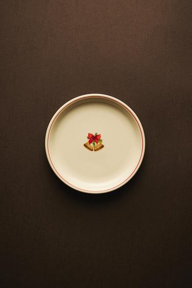크리스마스 패턴 스톤웨어 앞접시 - Zara의 화이트 / 레드 - 이미지 0