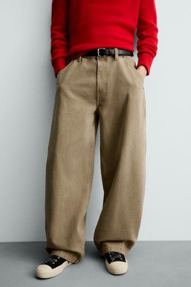 BALLOON FIT JEANS - Sand by Zara
