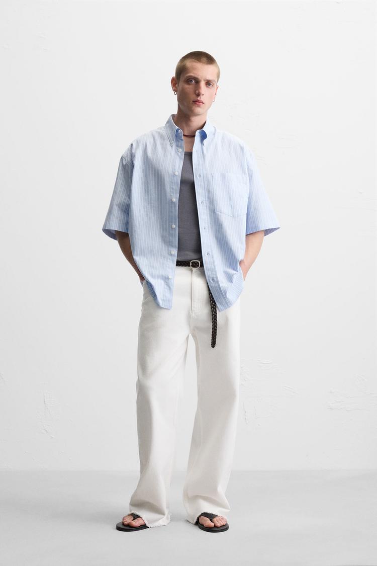 Button Down Camisa Relaxed Fit Zara Camisa Rayas Zara Hombre