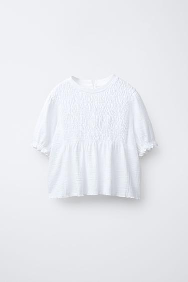 BLUSA TEXTURIZADA - Branco-marfim da Zara - Imagem 0