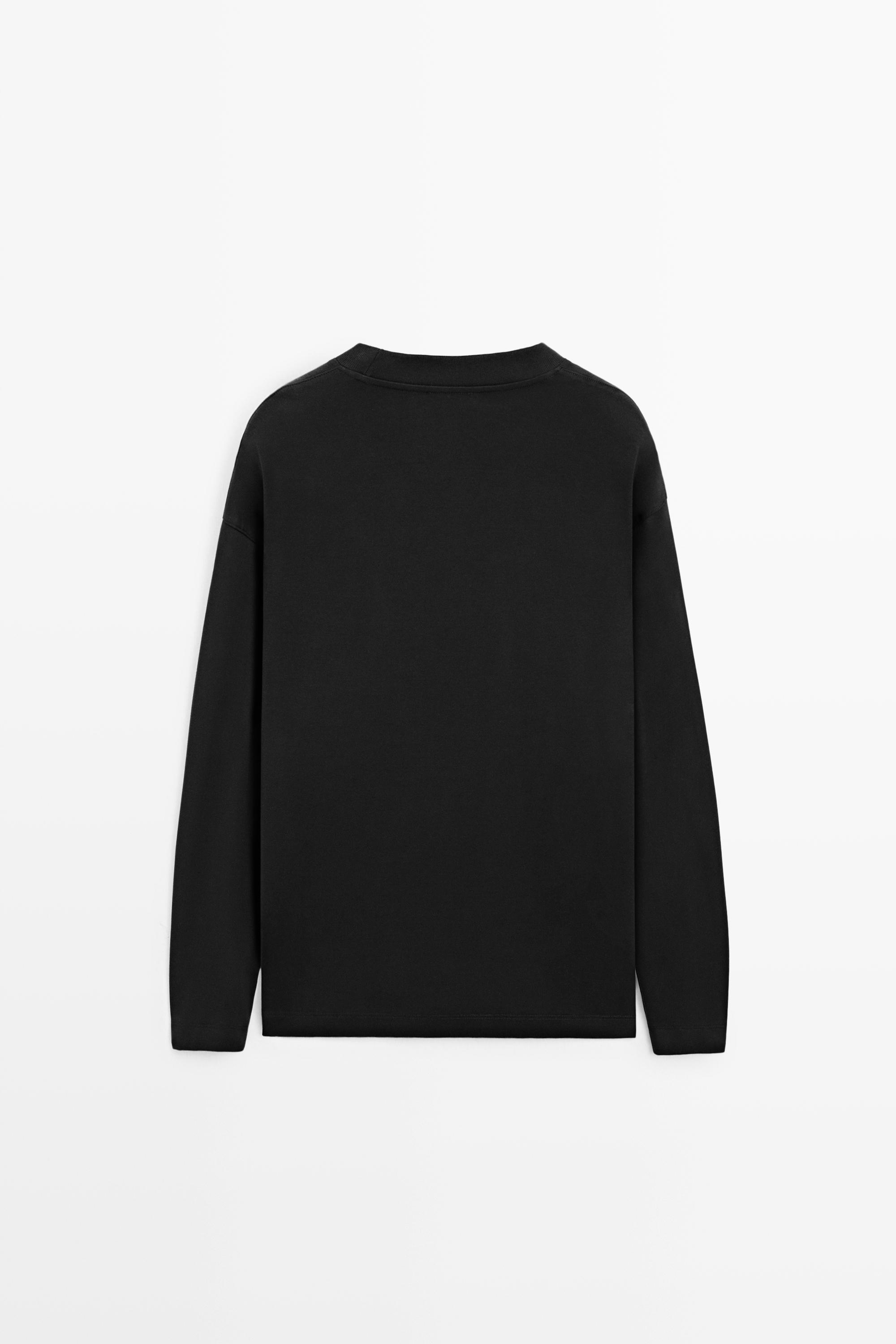 100% cotton long sleeve boxy T-shirt