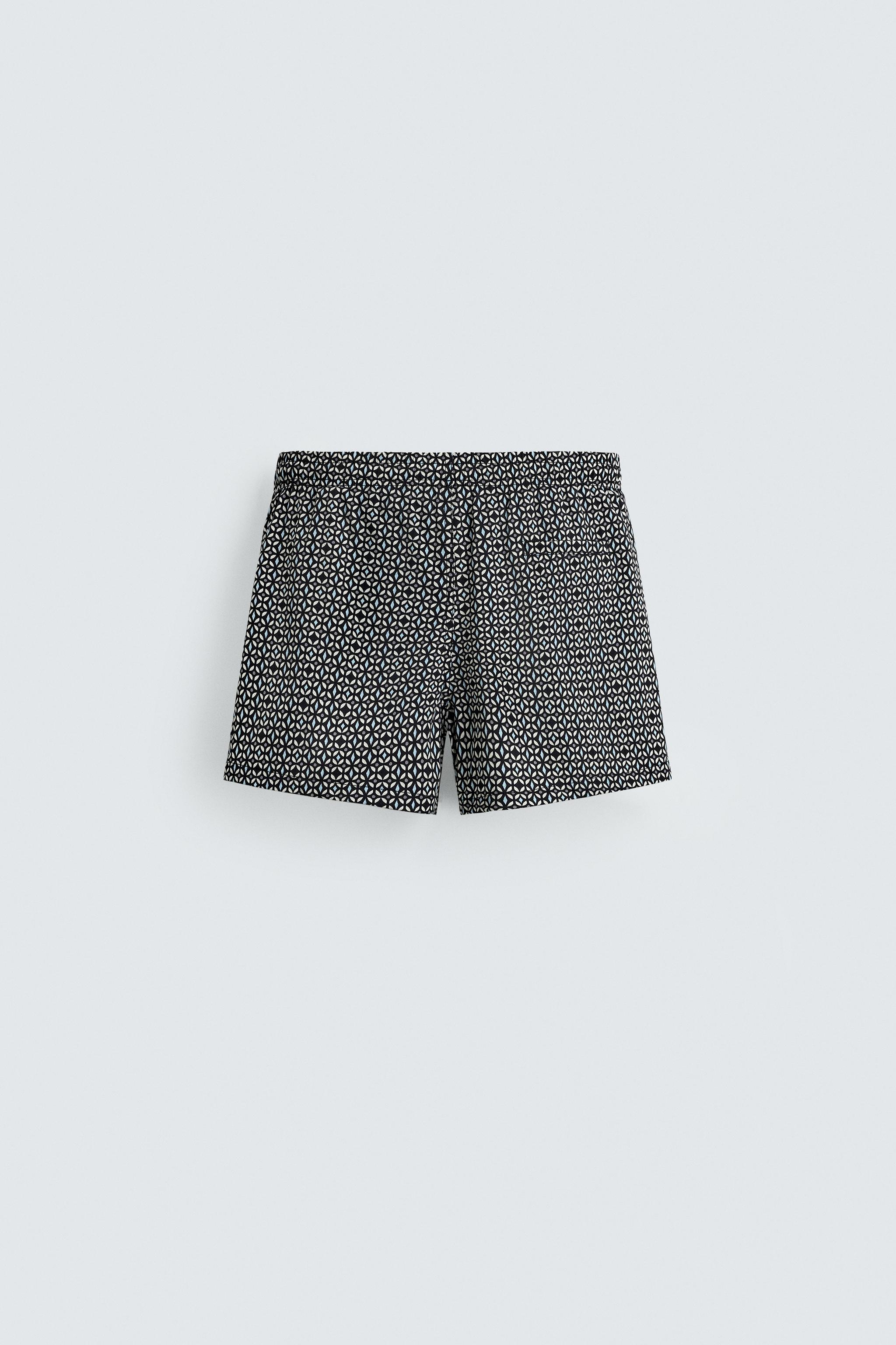 GEOMETRIC PRINT SHORT SWIMSUIT
