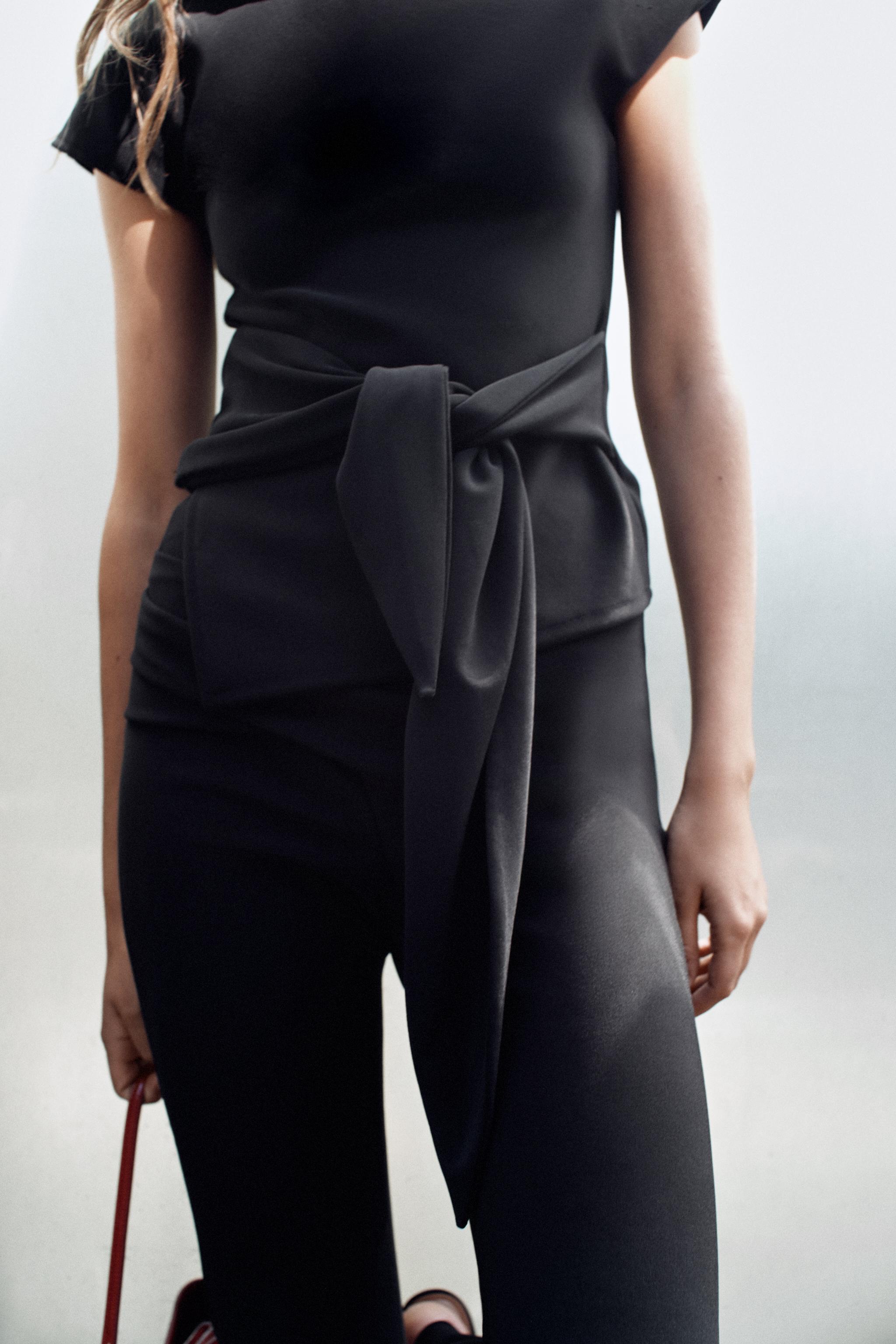 Zara DRAPELİ KUŞAKLI TOP görsel 7