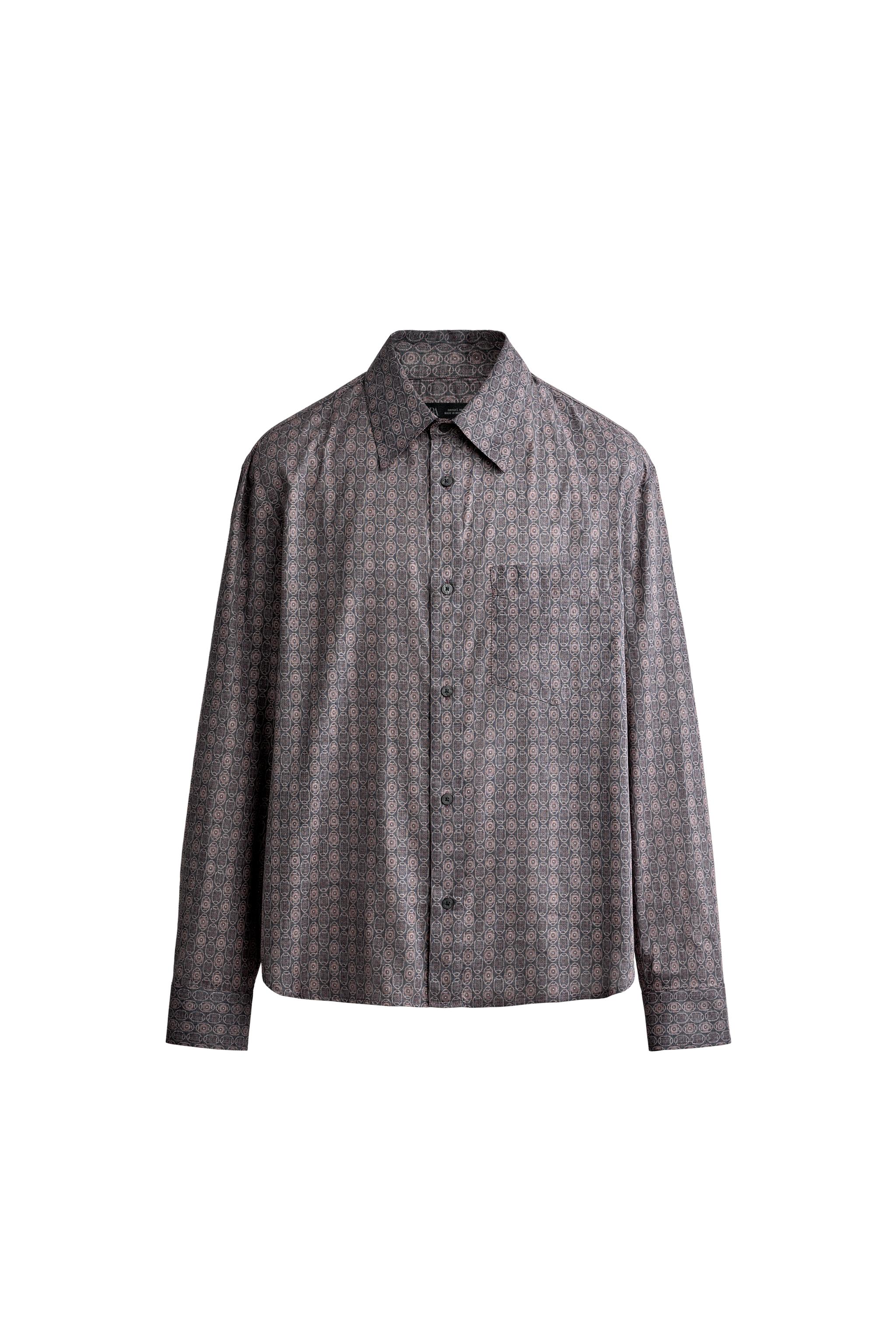 CAMISA ESTAMPADO GEOMÉTRICO EFECTO REVÉS