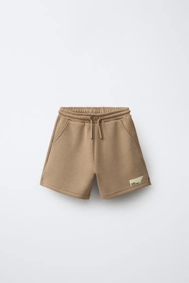INTERLOCK LABEL BERMUDA SHORTS - Light brown by Zara - Image 0
