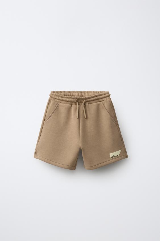 INTERLOCK LABEL BERMUDA SHORTS - Light brown by Zara - Image 0