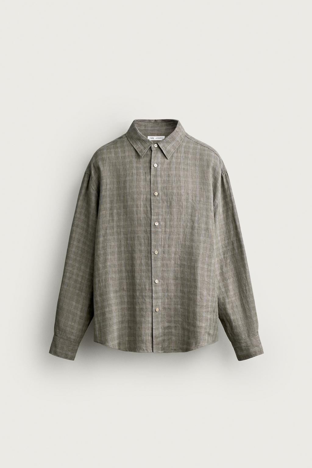 100% LINEN CHECK SHIRT