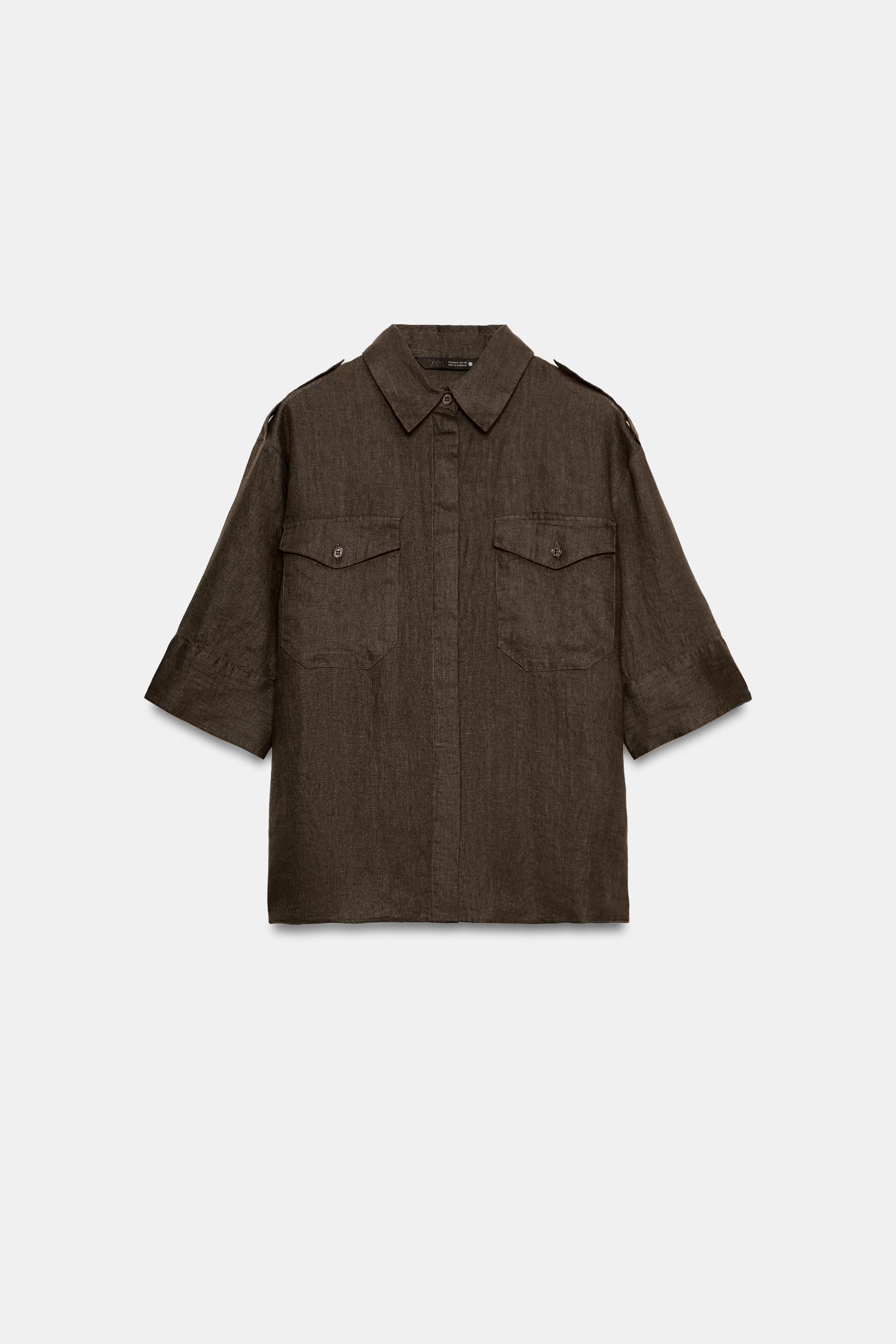 ZW COLLECTION LINEN POCKET SHIRT
