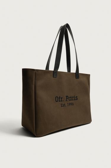 TOTE BAG WITH LEATHER DETAILS 0FR. PARIS X ZARA - Brown by Zara