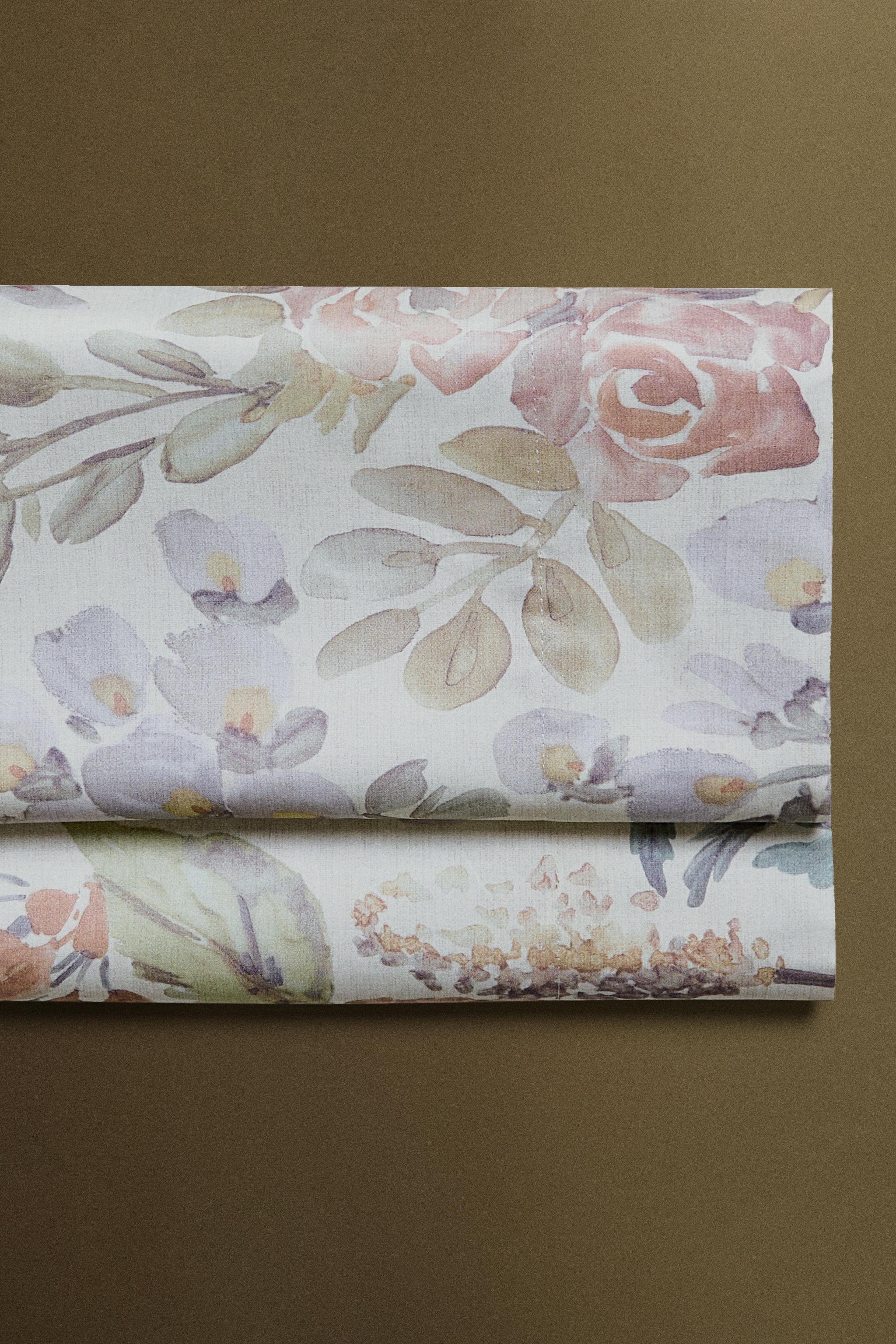 FLORAL PRINT SATEEN FLAT SHEET